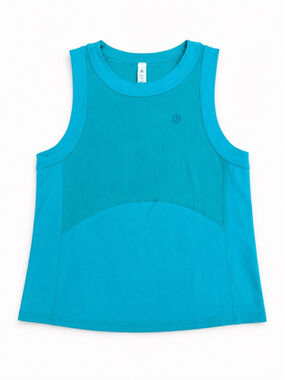 Lululemon Women’s Size 6 Teal Athletic Training Tank Top Sleeveless Mesh Perform